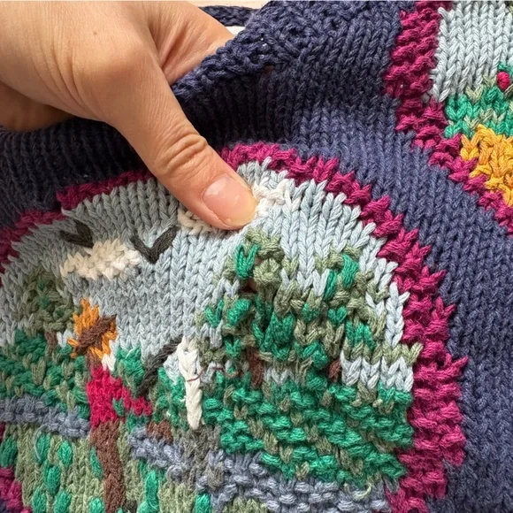 Vintage Signatures by Northern Isles Hand Knit Apple Orchard Ramie Sweater - Picture 7 of 9